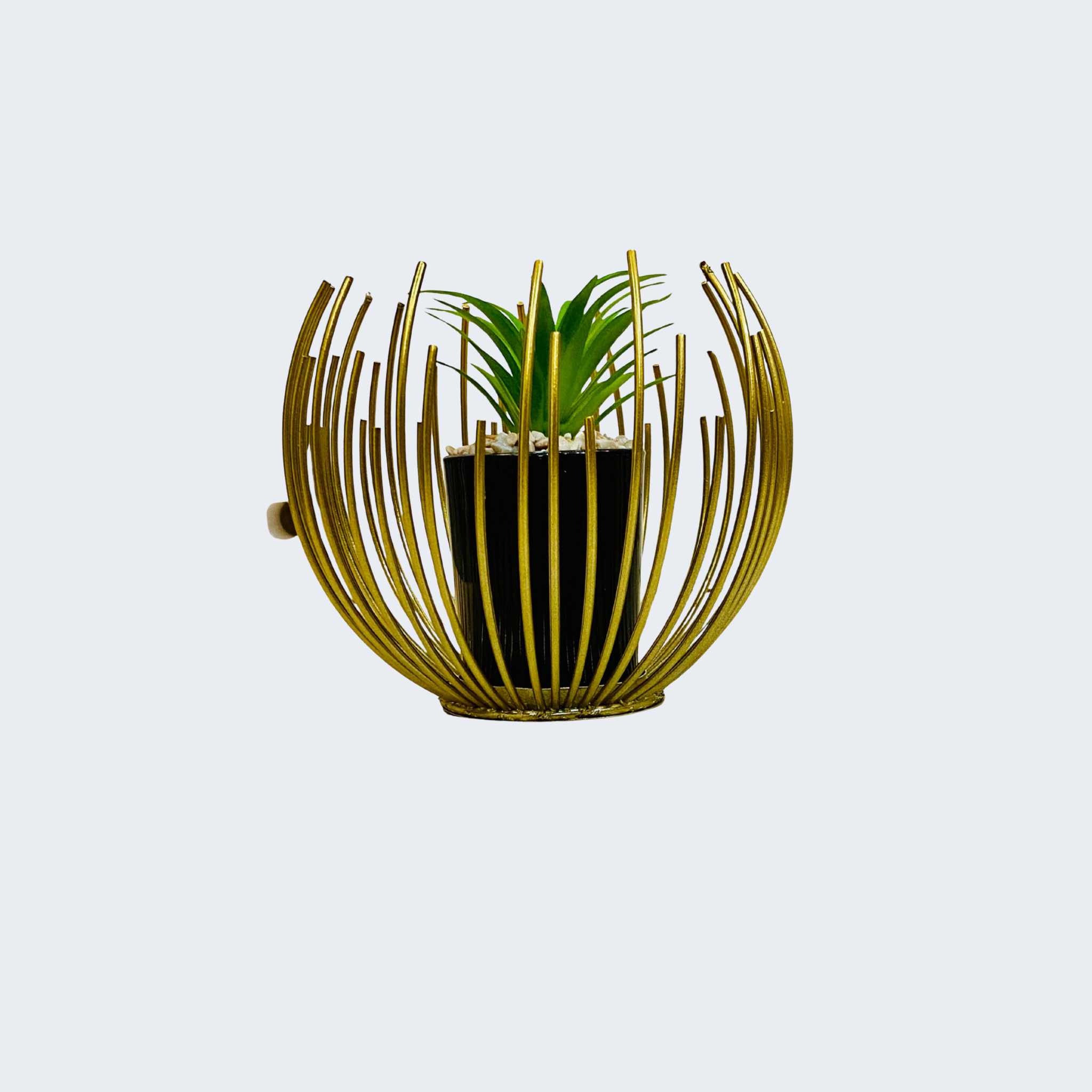 Artificial Plant with Metal Bowl