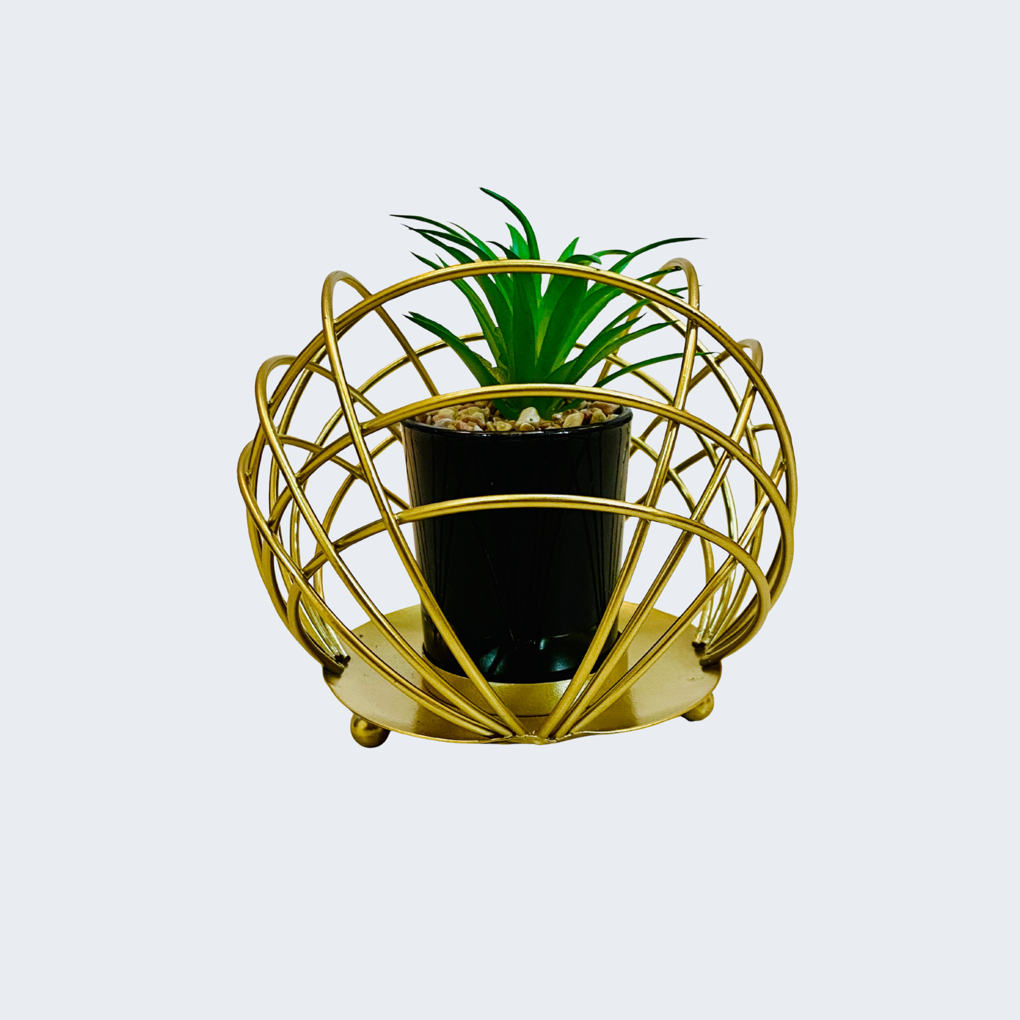 Artificial Plant with Metal Bowl