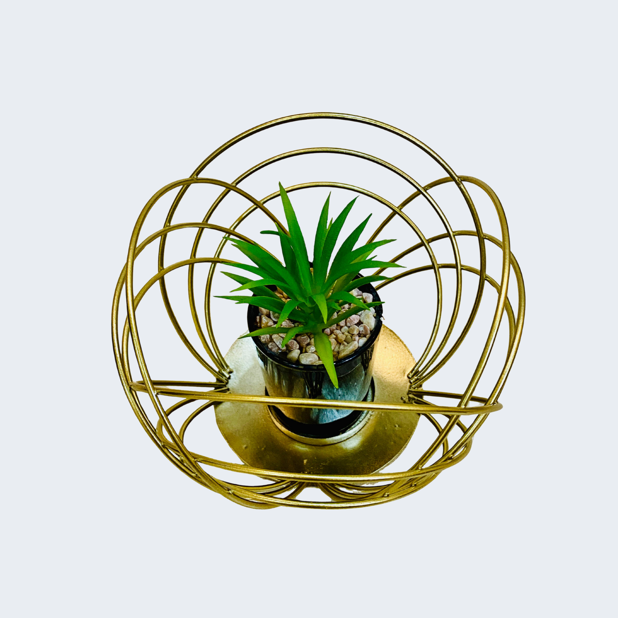 Artificial Plant with Metal Bowl