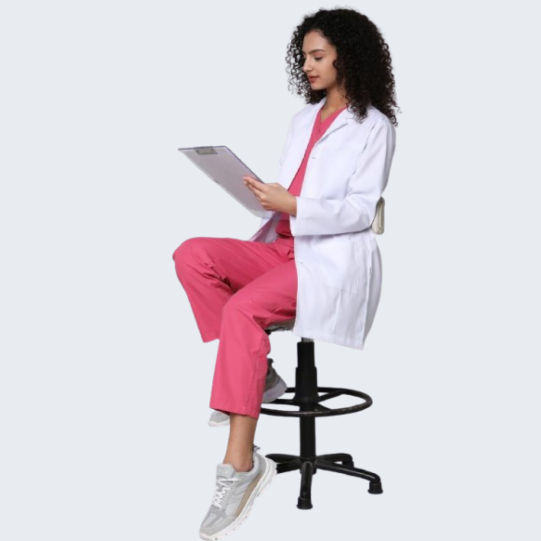 Women’s Elegant Long Lab Coat