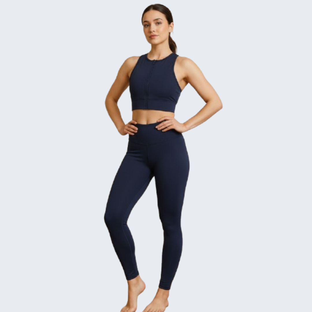 Women’s  Zip-Up Sports Bra & High-Waist Leggings Set