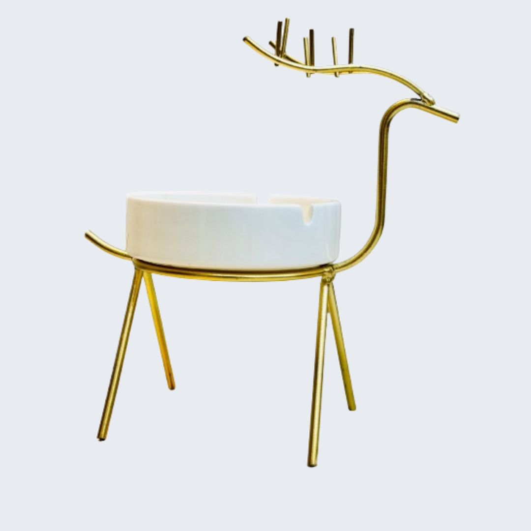 Elegant Golden Metal Ashtray