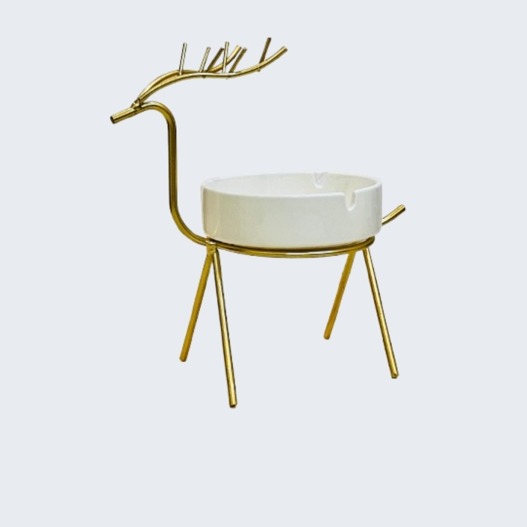 Elegant Golden Metal Ashtray