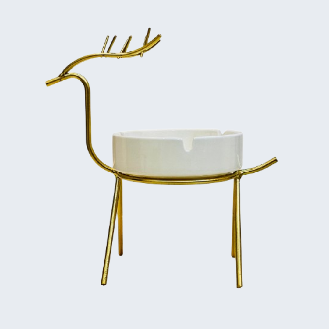 Elegant Golden Metal Ashtray